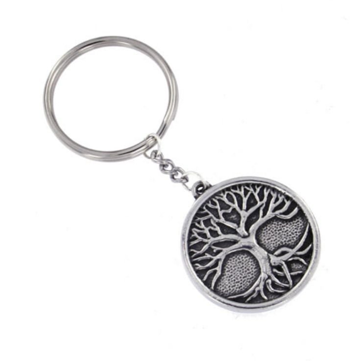 Image 1 of Tree of Life Circular Stylish Pewter Key Ring 