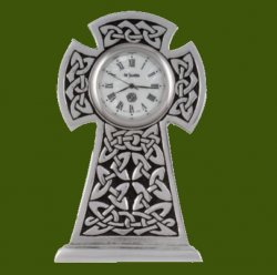 Knox Celtic Cross Knotwork Antiqued Stylish Pewter Clock