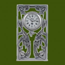 Vine Celtic Knotwork Rectangular Antiqued Stylish Pewter Clock