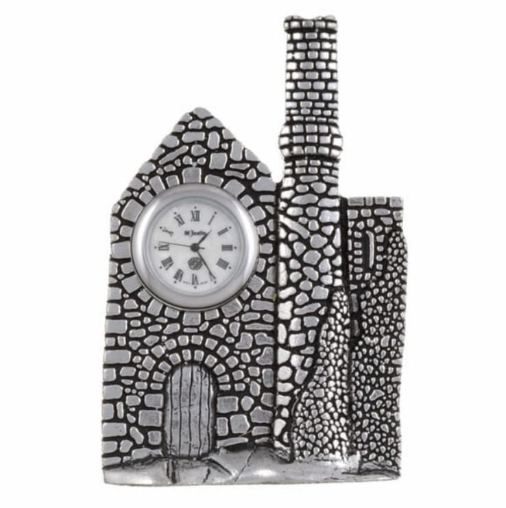 Image 1 of Cornish Engine House Antiqued Stylish Pewter Clock