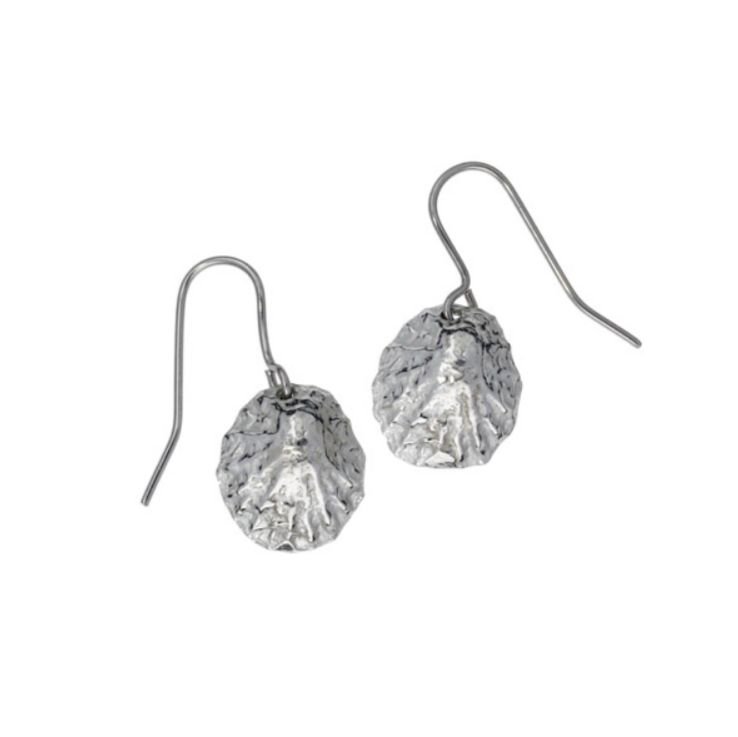 Image 1 of Limpet Shell Sheppard Hook Stylish Pewter Earrings