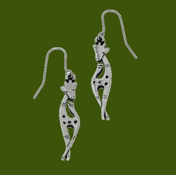 Image 0 of Giraffe Animal Themed Sheppard Hook Stylish Pewter Earrings