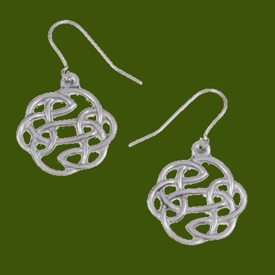 Image 0 of Celtic Lughs Knotwork Design Small Stylish Pewter Sheppard Hook Earrings