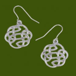 Celtic Lughs Knotwork Design Small Stylish Pewter Sheppard Hook Earrings