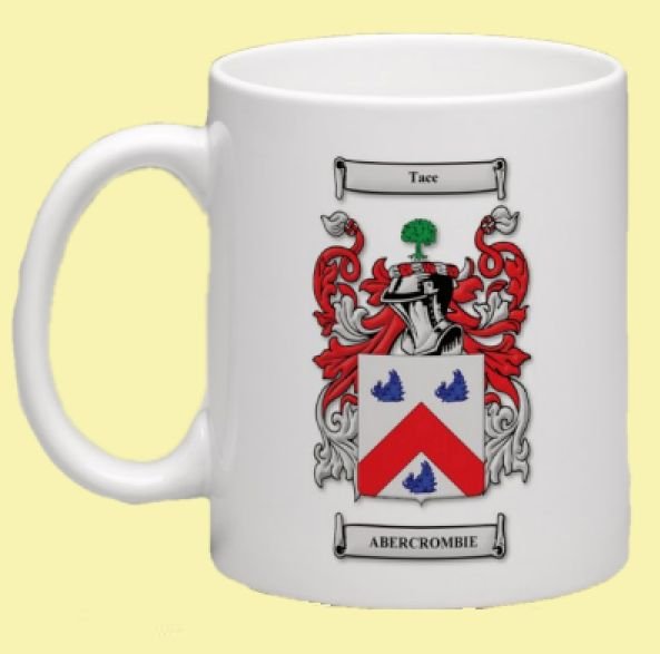 Image 0 of Abercrombie Coat of Arms Surname Double Sided Ceramic Mugs Set of 2