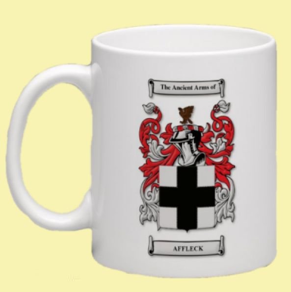 Image 0 of Affleck Coat of Arms Surname Double Sided Ceramic Mugs Set of 2