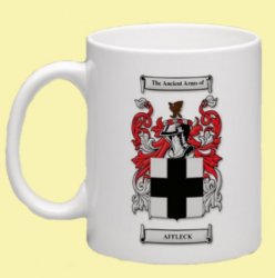 Affleck Coat of Arms Surname Double Sided Ceramic Mugs Set of 2