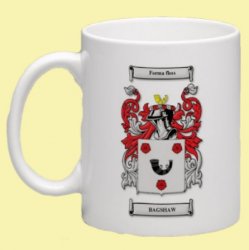 Bagshaw Coat of Arms Surname Double Sided Ceramic Mugs Set of 2