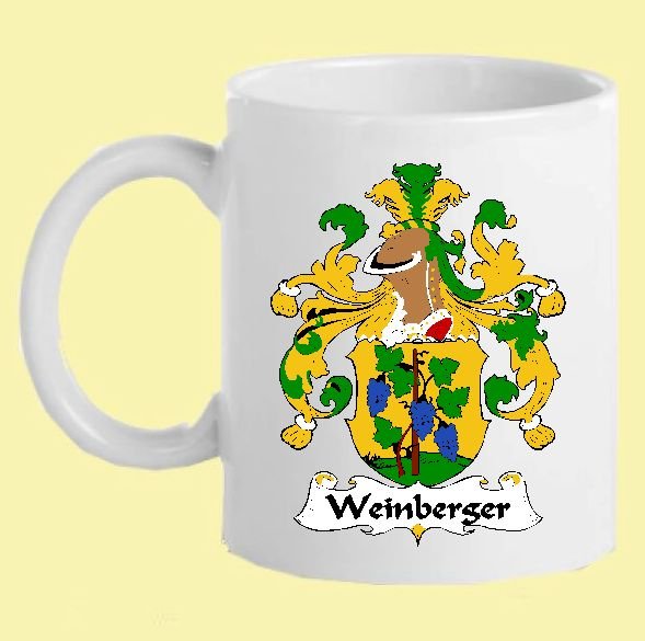 Image 0 of Weinberger German Coat of Arms Surname Double Sided Ceramic Mugs Set of 2
