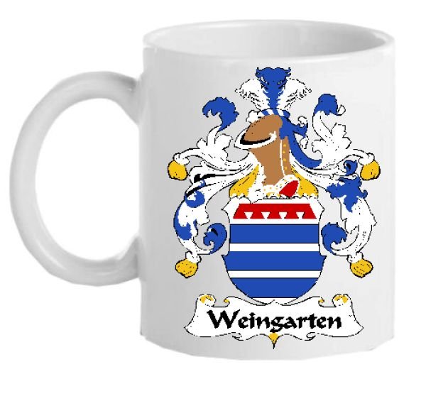 Image 1 of Weingarten German Coat of Arms Surname Double Sided Ceramic Mugs Set of 2