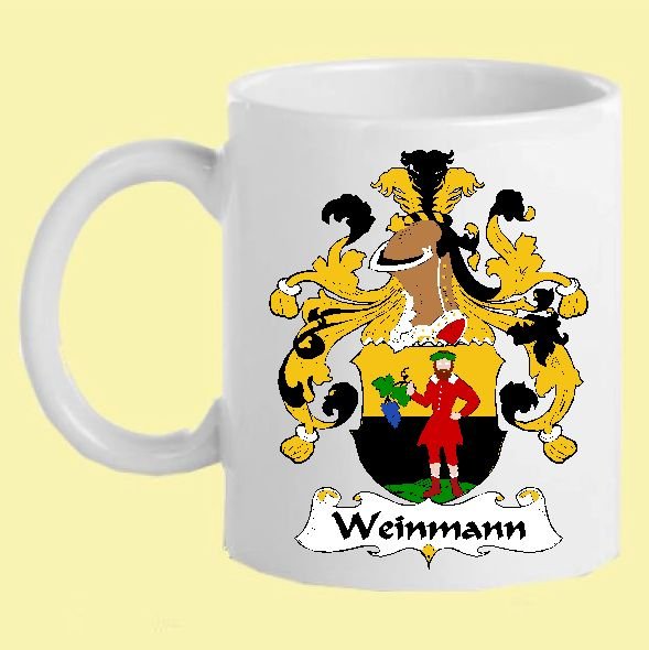 Image 0 of Weinmann German Coat of Arms Surname Double Sided Ceramic Mugs Set of 2