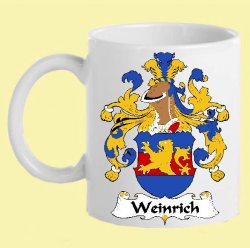 Weinrich German Coat of Arms Surname Double Sided Ceramic Mugs Set of 2