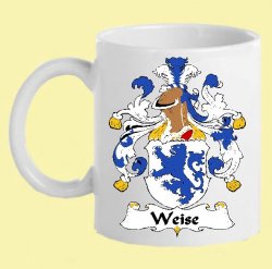Weise German Coat of Arms Surname Double Sided Ceramic Mugs Set of 2