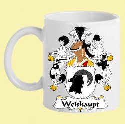 Weishaupt German Coat of Arms Surname Double Sided Ceramic Mugs Set of 2