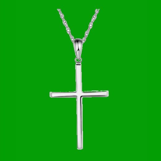 Image 0 of Cross Simple Highly Polished 14K White Gold Pendant