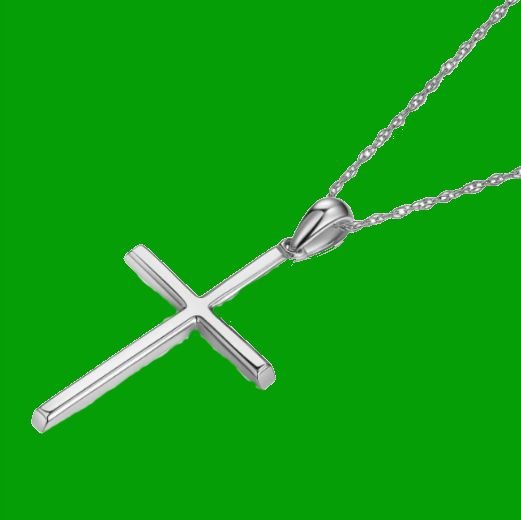 Image 2 of Cross Simple Highly Polished 14K White Gold Pendant