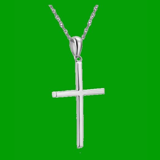 Image 4 of Cross Simple Highly Polished 14K White Gold Pendant