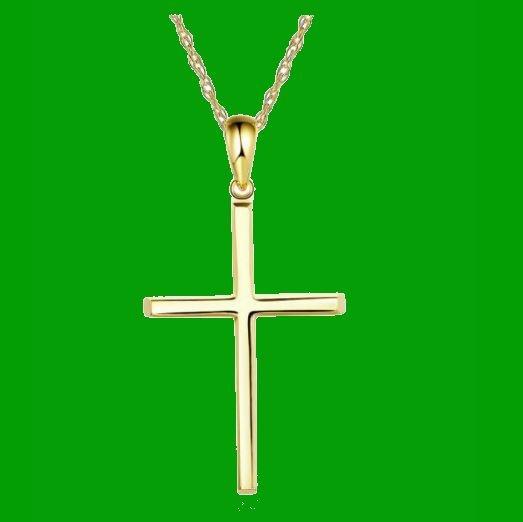 Image 0 of Cross Simple Highly Polished 14K Yellow Gold Pendant