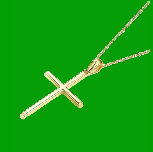 Image 2 of Cross Simple Highly Polished 14K Yellow Gold Pendant
