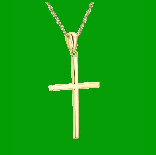 Image 4 of Cross Simple Highly Polished 14K Yellow Gold Pendant
