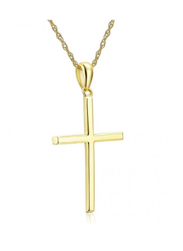 Image 5 of Cross Simple Highly Polished 14K Yellow Gold Pendant