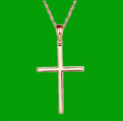 Image 0 of Cross Simple Highly Polished 14K Rose Gold Pendant
