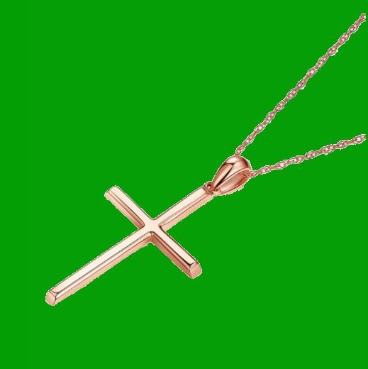 Image 2 of Cross Simple Highly Polished 14K Rose Gold Pendant