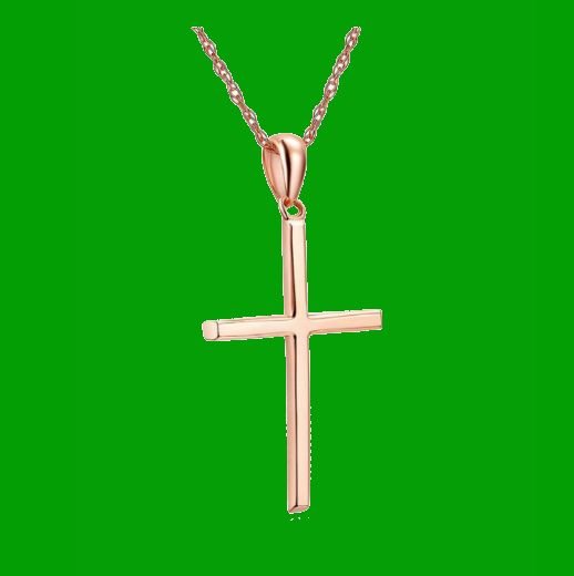 Image 4 of Cross Simple Highly Polished 14K Rose Gold Pendant