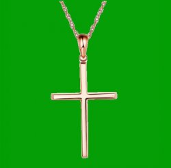 Cross Simple Highly Polished 14K Rose Gold Pendant