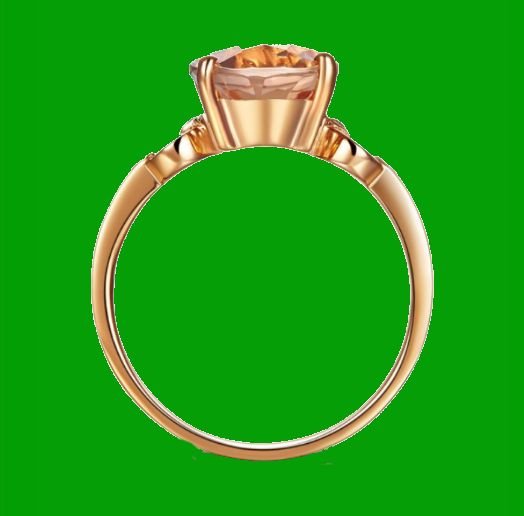 Image 2 of Peach Morganite Oval Cut Diamond Inlaid Ladies 14K Rose Gold Ring 