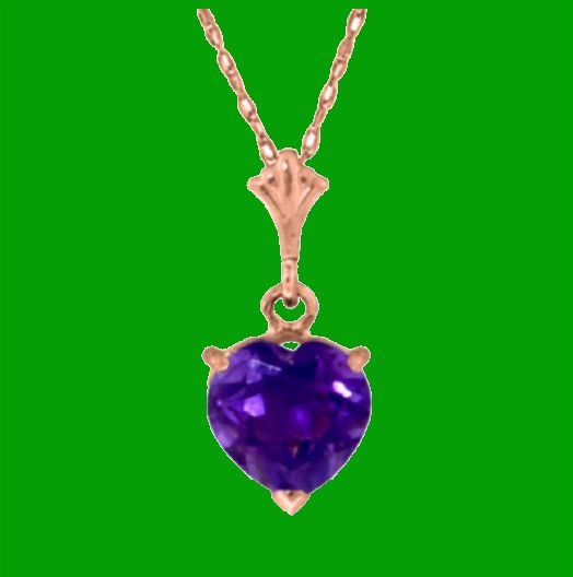 Image 0 of Purple Amethyst Heart Cut Romantic Ladies 14K Rose Gold Pendant