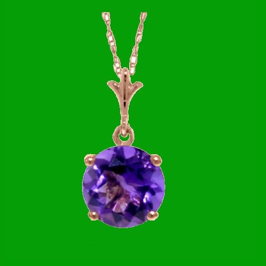 Image 0 of Purple Amethyst Round Cut Everlasting Ladies 14K Rose Gold Pendant