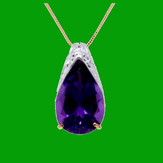 Image 0 of Purple Amethyst Pear Cut Wishful Ladies 14K Rose Gold Pendant