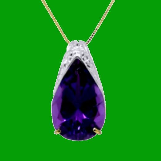 Image 0 of Purple Amethyst Pear Cut Wishful Ladies 14K Yellow Gold Pendant