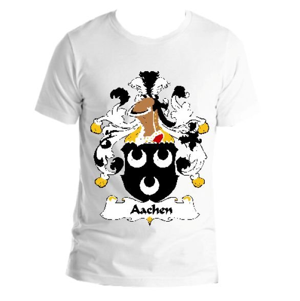 Image 1 of Aachen German Coat of Arms Surname Adult Unisex Cotton T-Shirt