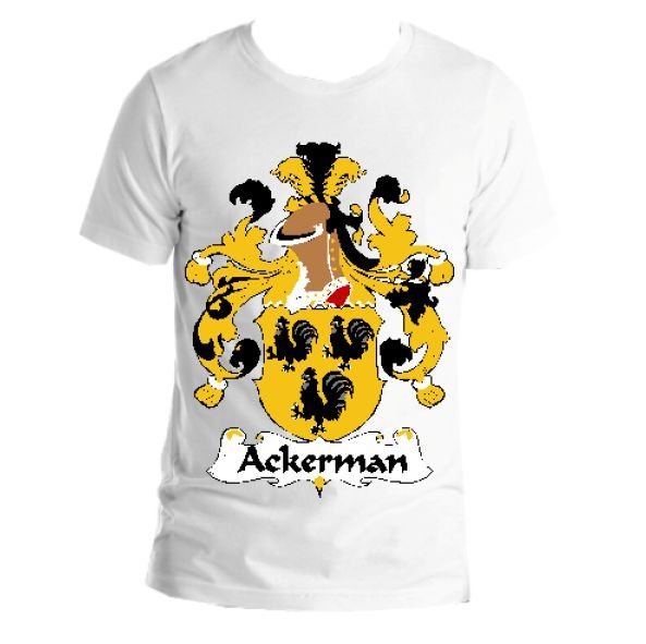Image 1 of Ackerman German Coat of Arms Surname Adult Unisex Cotton T-Shirt