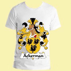 Ackerman German Coat of Arms Surname Adult Unisex Cotton T-Shirt