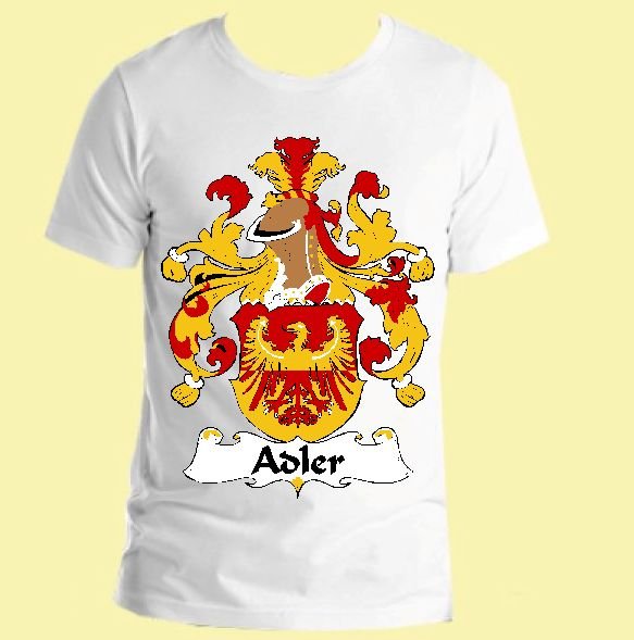 Image 0 of Adler German Coat of Arms Surname Adult Unisex Cotton T-Shirt