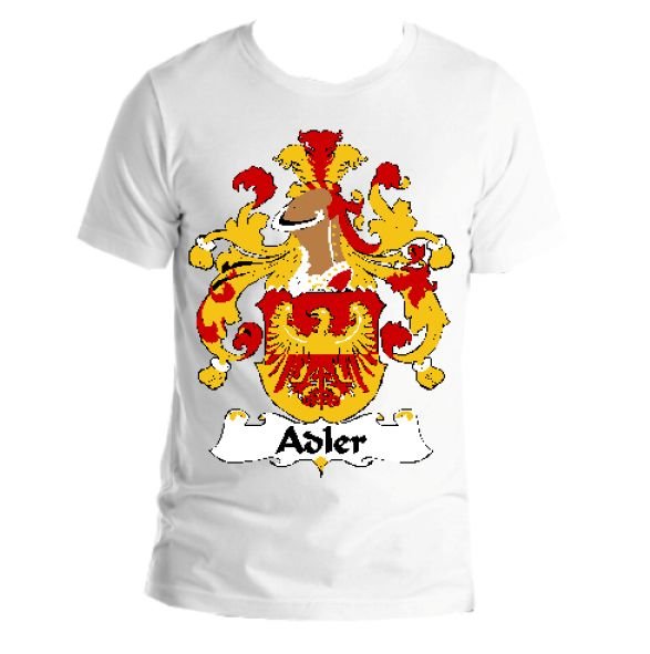 Image 1 of Adler German Coat of Arms Surname Adult Unisex Cotton T-Shirt