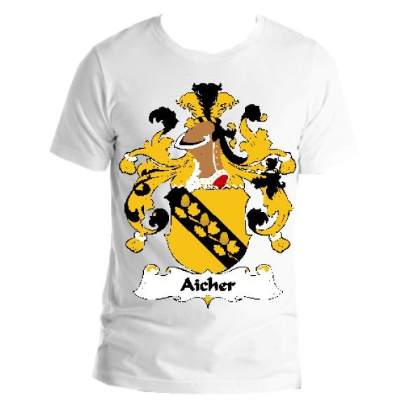 Image 1 of Aicher German Coat of Arms Surname Adult Unisex Cotton T-Shirt