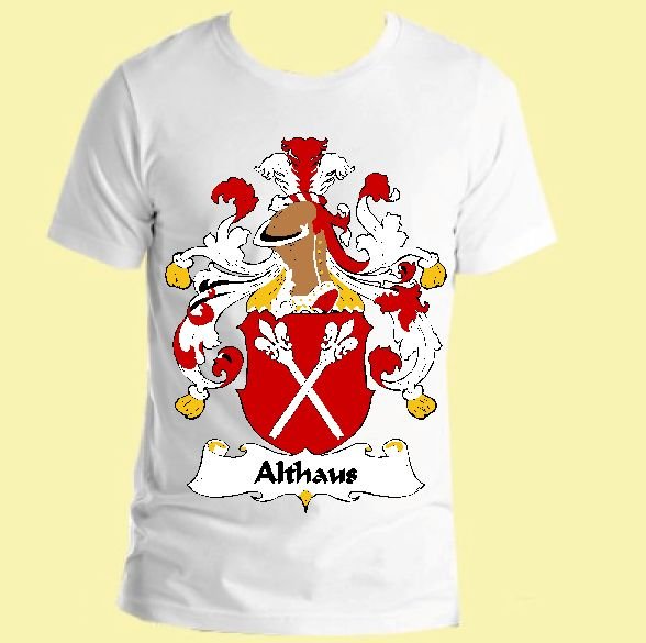 Image 0 of Althaus German Coat of Arms Surname Adult Unisex Cotton T-Shirt