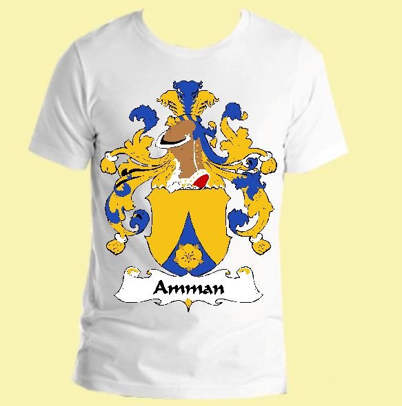 Image 0 of Amman German Coat of Arms Surname Adult Unisex Cotton T-Shirt