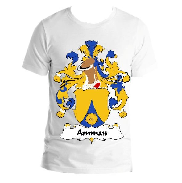 Image 1 of Amman German Coat of Arms Surname Adult Unisex Cotton T-Shirt