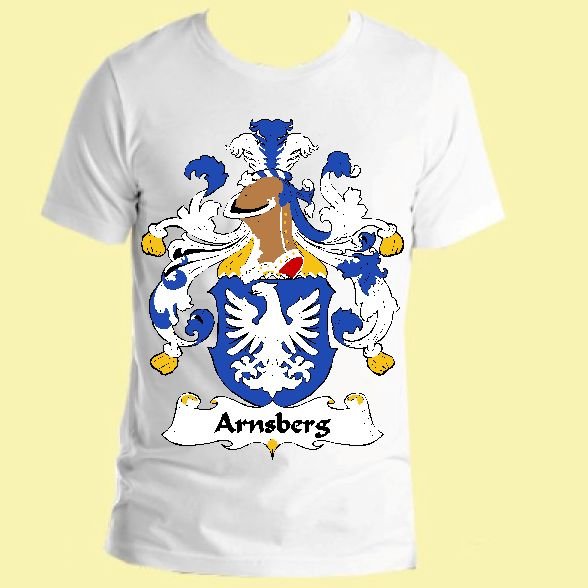Image 0 of Arnsberg German Coat of Arms Surname Adult Unisex Cotton T-Shirt