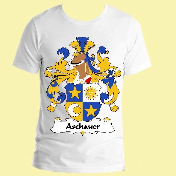 Image 0 of Aschauer German Coat of Arms Surname Adult Unisex Cotton T-Shirt