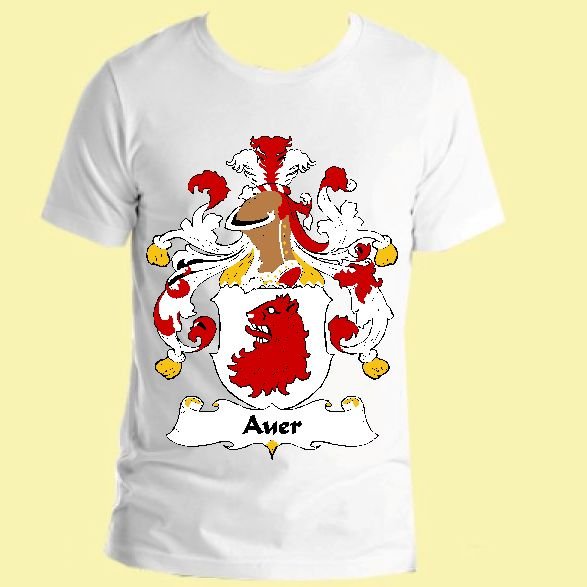 Image 0 of Auer German Coat of Arms Surname Adult Unisex Cotton T-Shirt