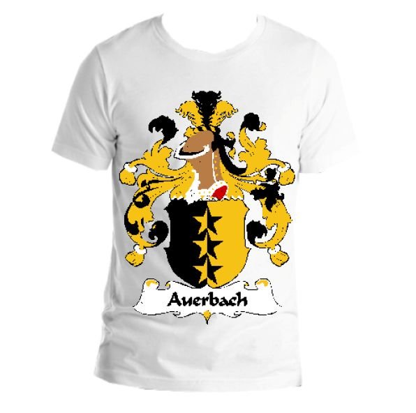Image 1 of Auerbach German Coat of Arms Surname Adult Unisex Cotton T-Shirt