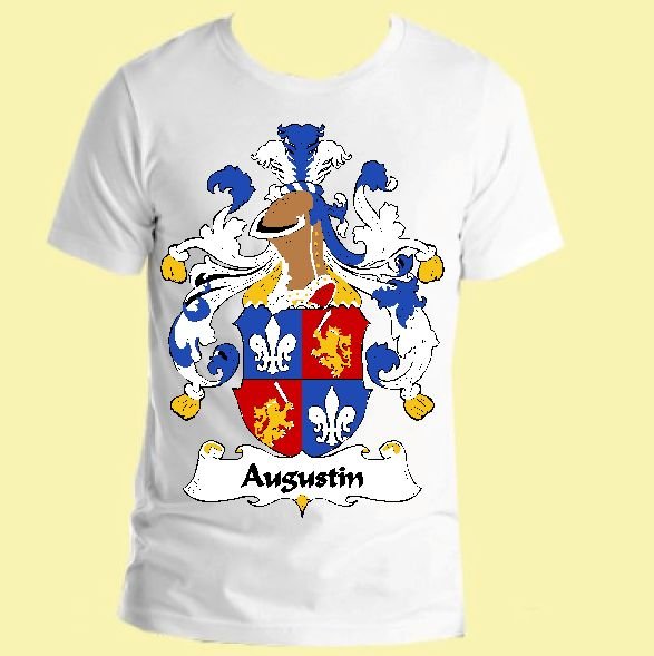 Image 0 of Augustin German Coat of Arms Surname Adult Unisex Cotton T-Shirt
