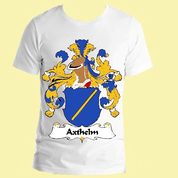 Image 0 of Axthelm German Coat of Arms Surname Adult Unisex Cotton T-Shirt