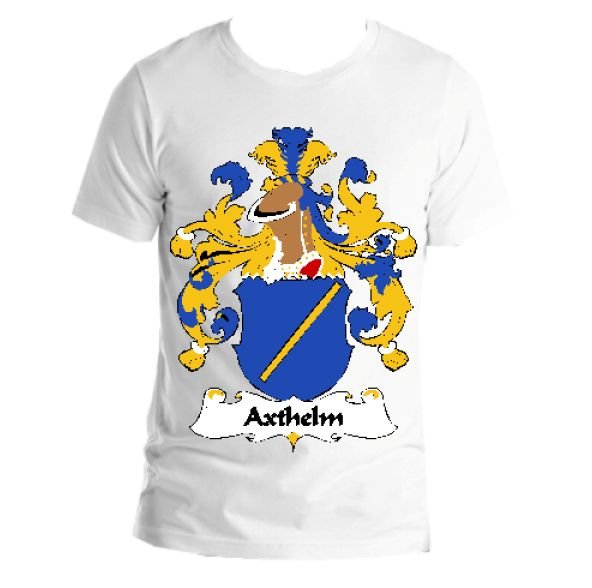 Image 1 of Axthelm German Coat of Arms Surname Adult Unisex Cotton T-Shirt